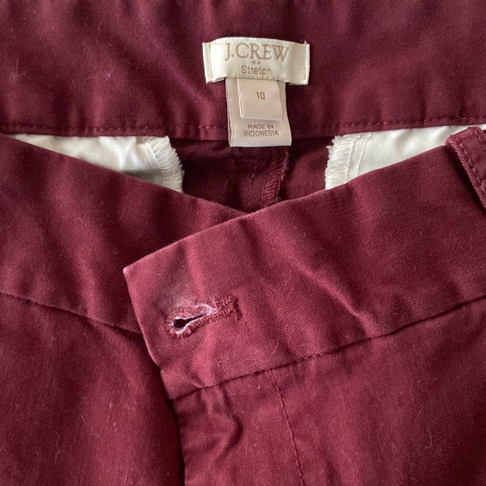J. Crew stretch maroon chinos